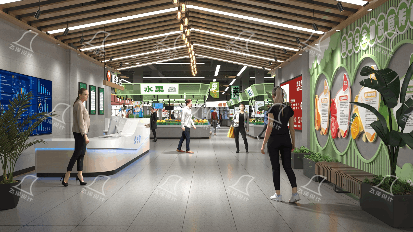 专业菜市场设计效果图